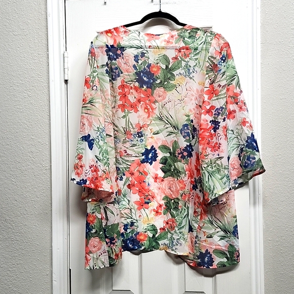 Boutique Brand Sheer Floral Kimono Cardigan, Size S - Picture 3 of 4